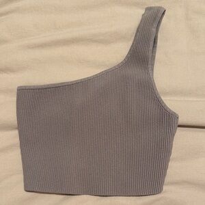 Aritzia One Shoulder Ribbed Crop Top